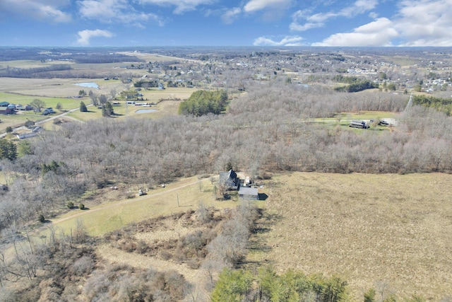 drone / aerial view with a rural view