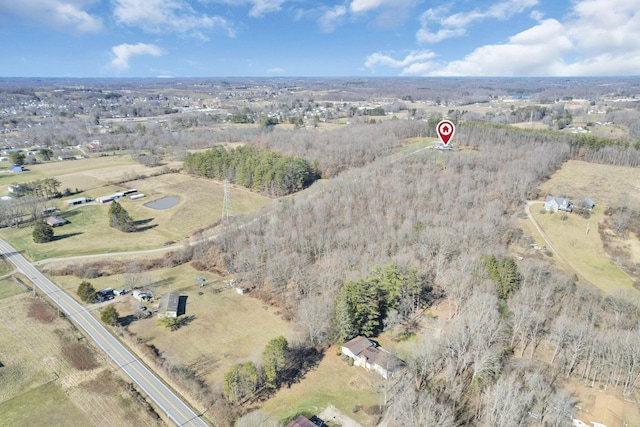 bird's eye view with a rural view