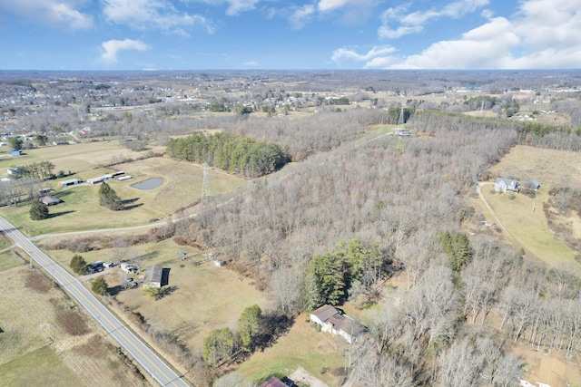 aerial view with a rural view