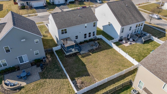 drone / aerial view with a residential view