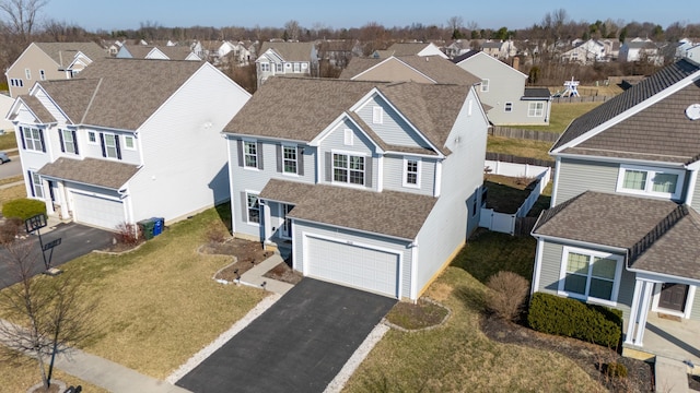 bird's eye view with a residential view