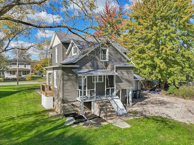 exterior space with a lawn