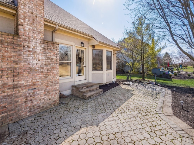 view of patio / terrace featuring entry steps