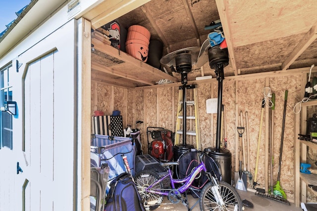 storage featuring a garage