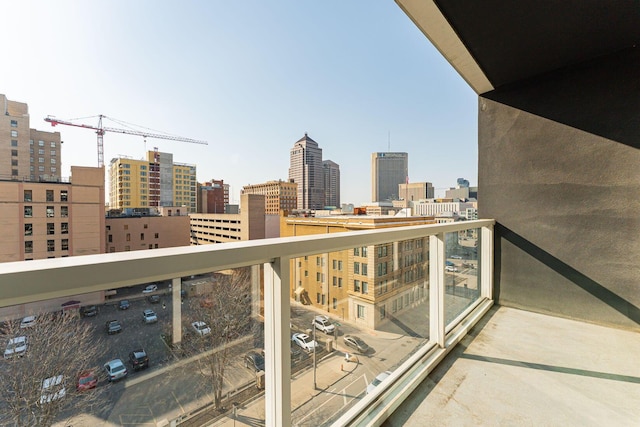 balcony with a city view