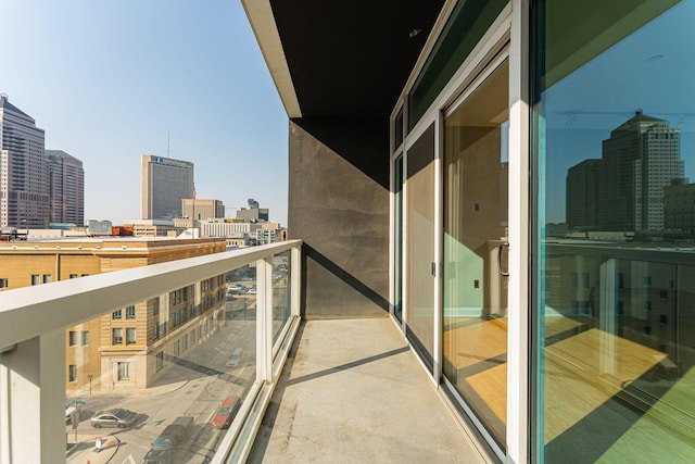 balcony with a view of city