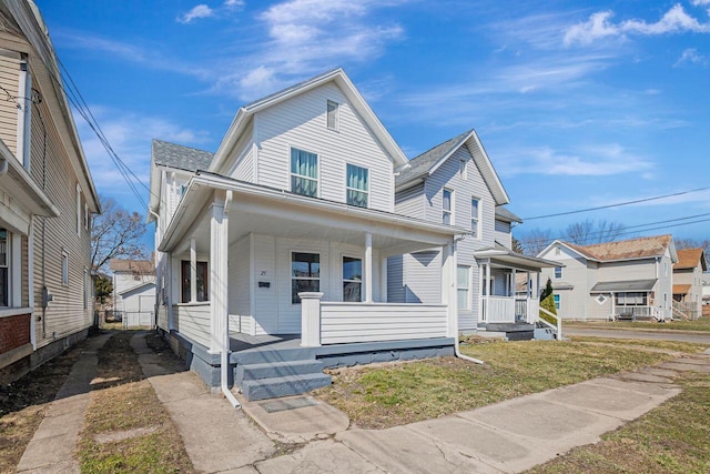 view of front of property with covered porch