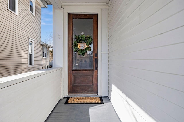 view of doorway to property