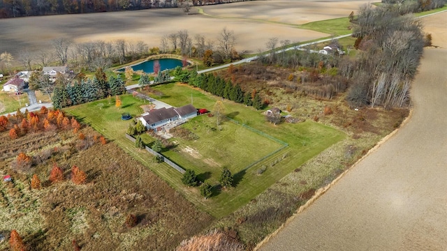 bird's eye view with a rural view