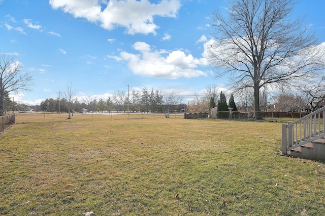 view of yard featuring fence