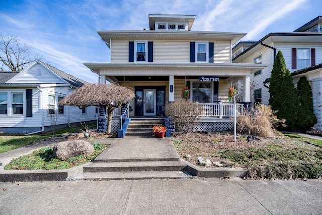 traditional style home featuring a porch