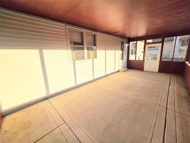 view of unfurnished sunroom