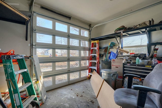 garage with french doors