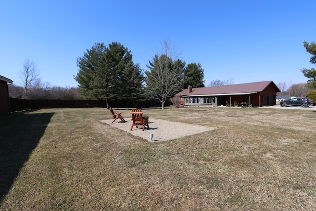 view of yard featuring an attached garage