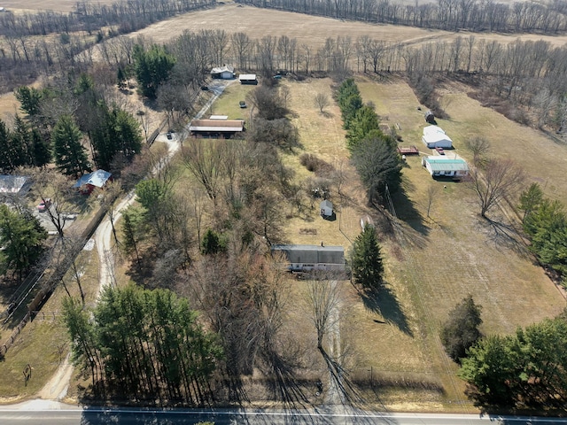 aerial view with a rural view