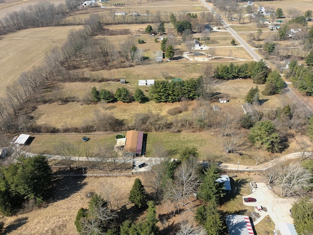 drone / aerial view with a rural view