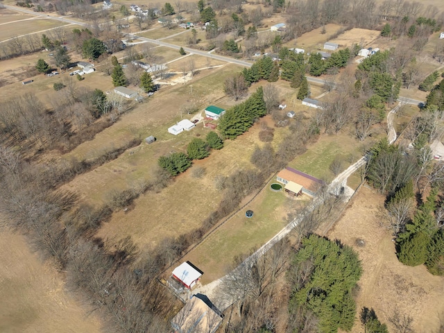 drone / aerial view featuring a rural view