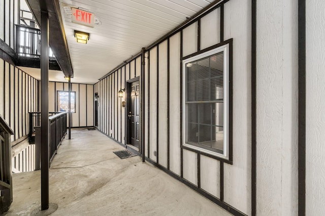 corridor featuring concrete floors