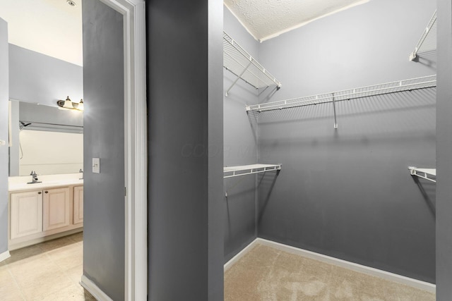 spacious closet featuring a sink