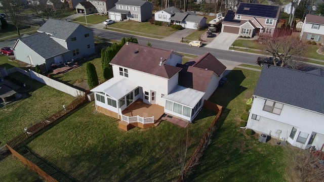 aerial view featuring a residential view