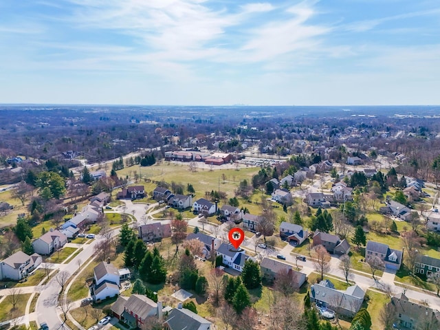 aerial view with a residential view