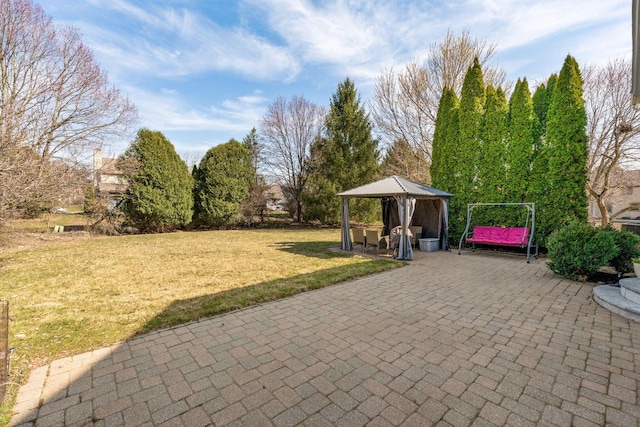 view of patio / terrace featuring a gazebo