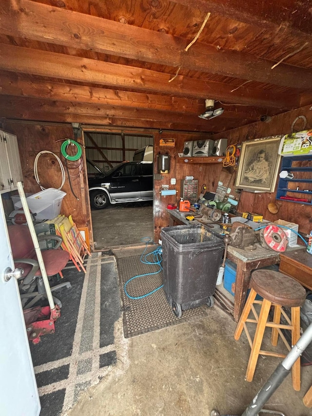 view of garage