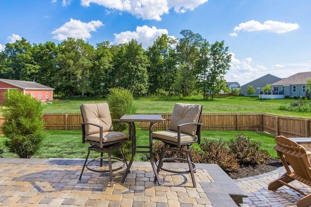 view of patio / terrace with outdoor dining area and a fenced backyard