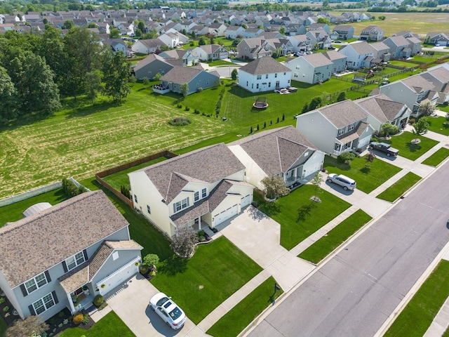 bird's eye view with a residential view