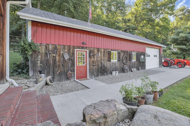 view of garage