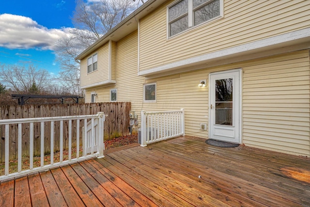 deck featuring fence