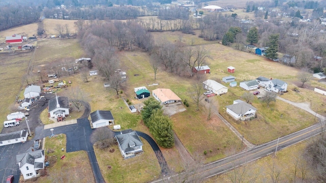 aerial view with a rural view