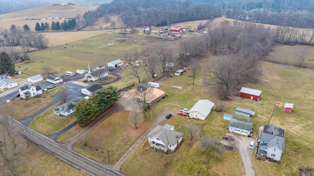 aerial view with a rural view