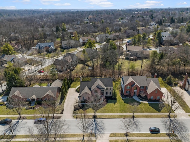 birds eye view of property with a residential view