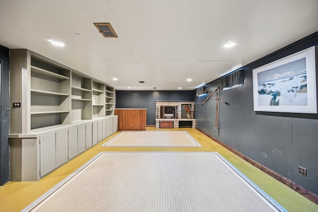 interior space featuring recessed lighting and visible vents
