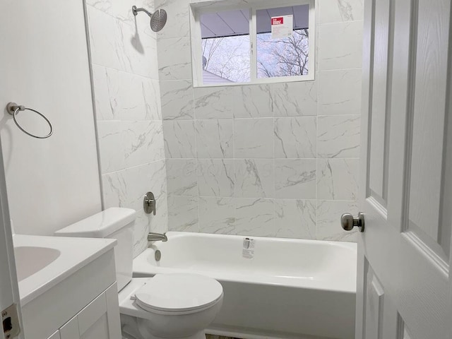 1616 Koebel Rd, Columbus, OH 43207 - bathroom with vanity, toilet, and bathing tub / shower combination