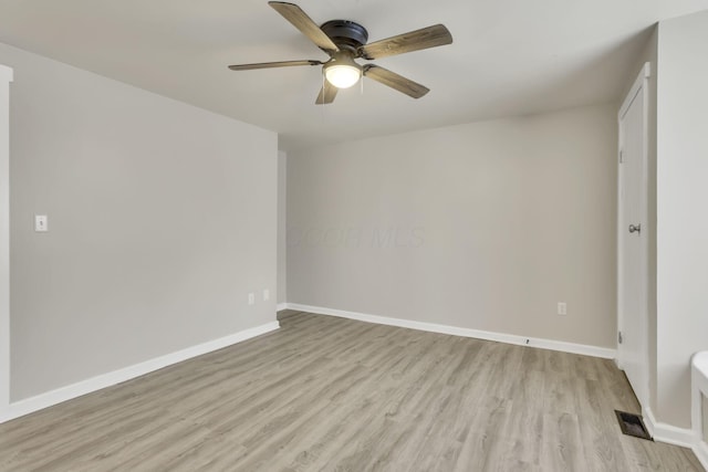 681 Stewart Ave, Columbus, OH 43206 - spare room with ceiling fan, light wood-type flooring, and baseboards