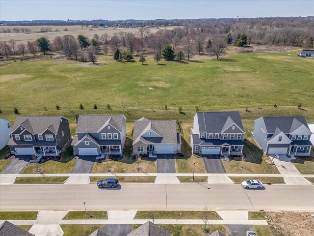 drone / aerial view with a residential view