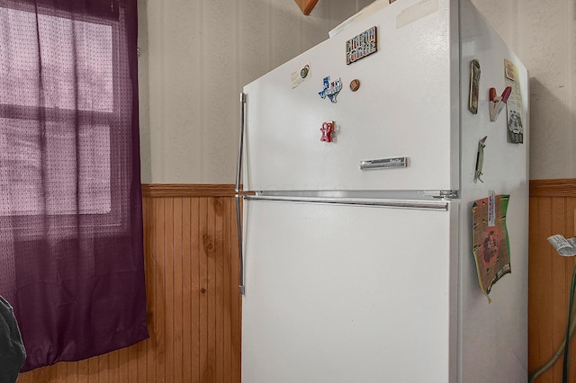 details featuring freestanding refrigerator