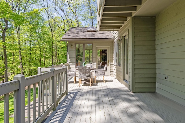 1299 Stratford Woods Dr, Newark, OH 43055 - wooden terrace featuring outdoor dining area