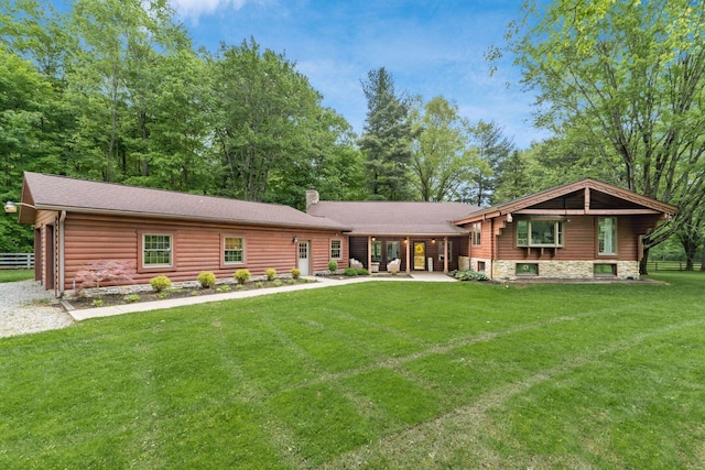 1001 Eckard Rd, Centerburg, OH 43011 - view of front facade featuring a chimney and a patio