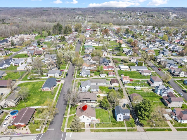 birds eye view of property with a residential view