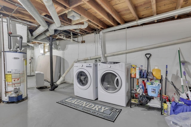 1333 Carolyn Ave, Columbus, OH 43224 - washroom featuring laundry area, washing machine and dryer, and water heater