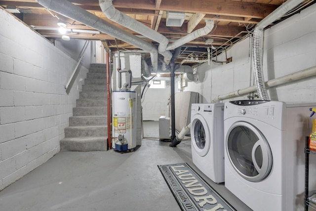 1333 Carolyn Ave, Columbus, OH 43224 - laundry room with water heater, independent washer and dryer, and laundry area