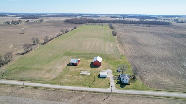 aerial view with a rural view