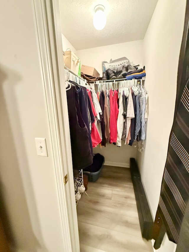 spacious closet featuring wood finished floors