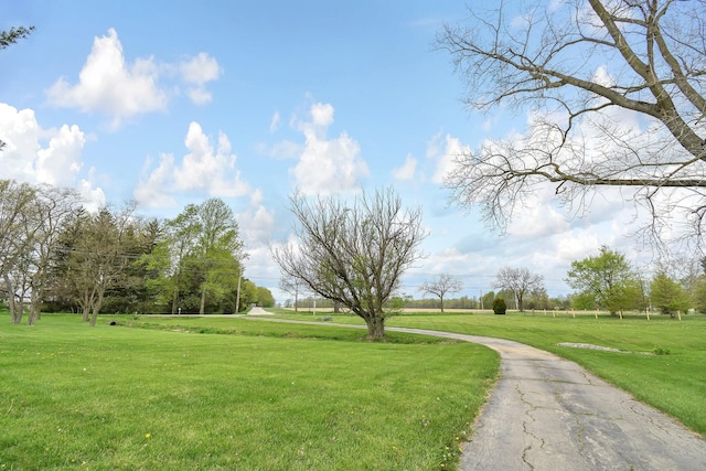 view of home's community featuring a lawn