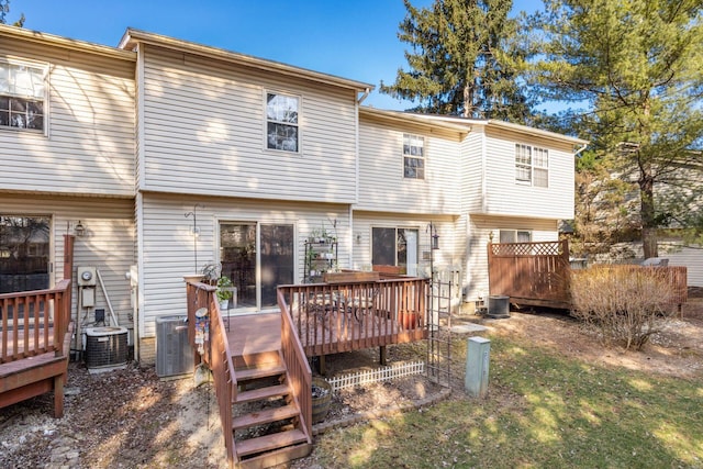 500 Foxtrail Cir E, Westerville, OH 43081 - rear view of property with a deck and central air condition unit