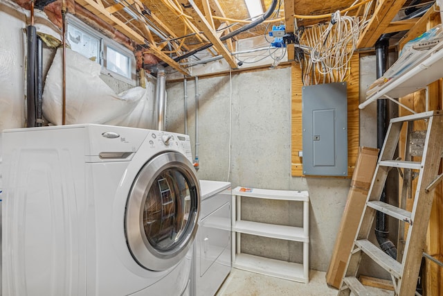 692 Parkbluff Way, Lewis Center, OH 43035 - washroom featuring electric panel and independent washer and dryer