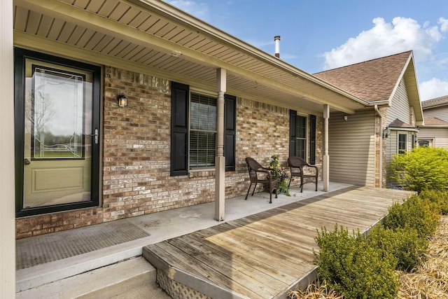 wooden deck with a porch